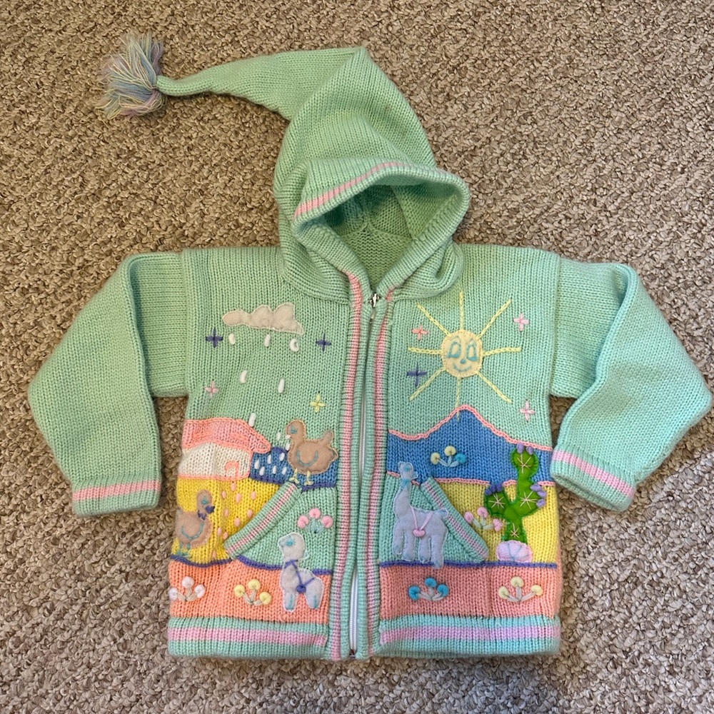 Vintage Peruvian Knit Baby Sweater
